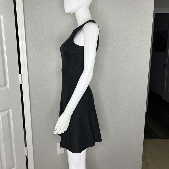 Theory Size 2 Nikay Jackson Fit Flare Sleeveless Wool Blend Dress Gray Stretch - Picture 4 of 8